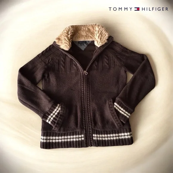 🛍️SALE🛍️ Tommy Hilfiger Women’s Full-zip Cable-knit Cardigan Sweater - Picture 2 of 9